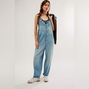 Free People We The Free Hunter Square Neckline Overalls Sz XS